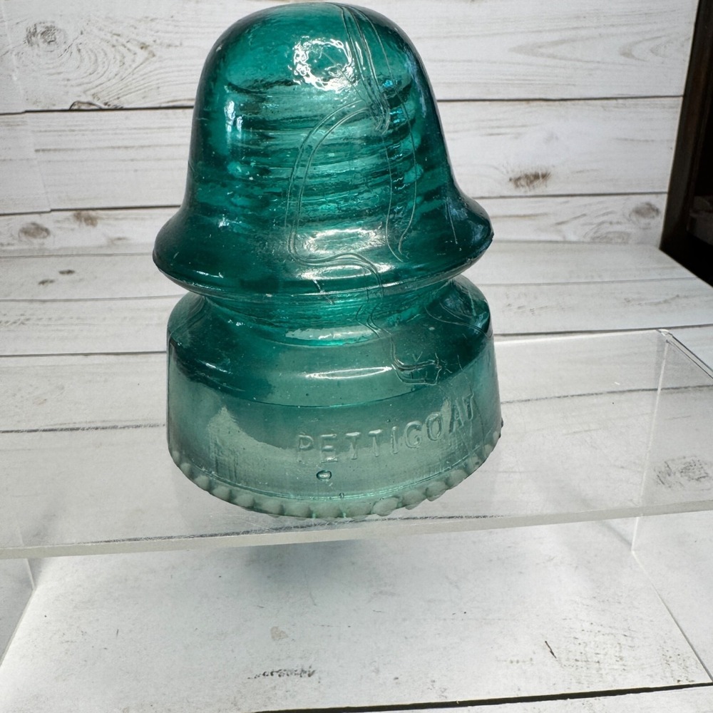 Vintage H.G. Co. Petticoat Glass Insulator Aqua Blue Patent May 2 1893 Telegraph
